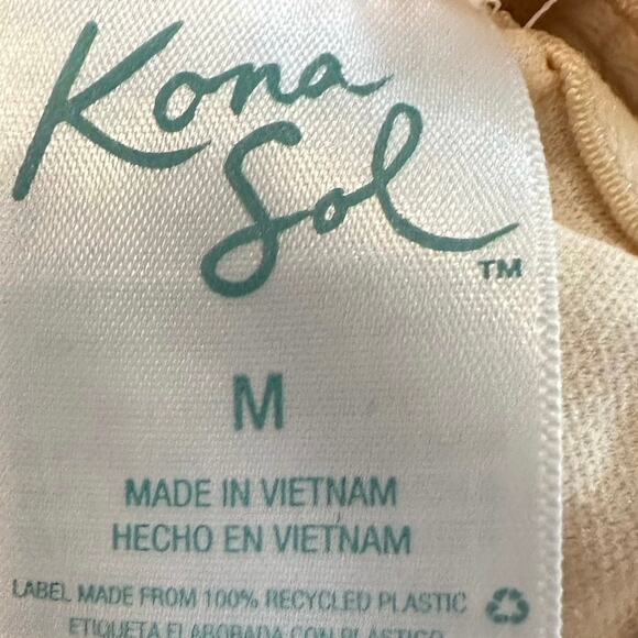 Kona Sol Leopard Print One Piece Swimsuit V-Neck Y-Back Rings Medium - Picture 7 of 13